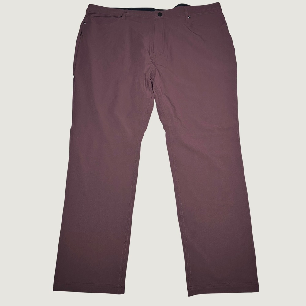01.ALGO Performance Pants Mens 40x30 Tech Stretch Active Bitter Chocolate Brown